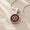 Solid 14K White Gold Crimson Monogram Ash Resin Jewelry