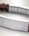 Stainless Men's Tristan Bracelet with Brown Band Cremation Jewelry
