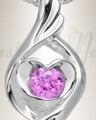 Sterling Silver Pink Tucked In Your Heart Cremation Urn Pendant