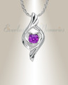 Sterling Silver Purple Tucked In Your Heart Cremation Urn Pendant