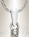 Etched Sterling Silver Teardrop Cremation Urn Pendant