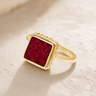 Solid 14K Gold Women's Granville Ash Ring with Scarlet Pearl Opal