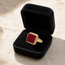 Solid 14K Gold Women's Granville Ash Ring with Scarlet Pearl Opal