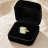 Solid 14K Gold Women's Granville Ash Ring with Crushed Cream Opal
