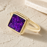 Solid 14K Gold Women's Granville Ash Ring with Lilac Pearl Opal