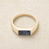 Solid 14K Gold Men's Desoto Ash Ring with Slate