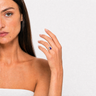Solid 14K Gold Women's Lakeway Ash Ring with Crushed Cream Opal
