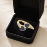 Solid 14K Gold Women's Rosalia Ash Ring with Slate