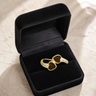 Solid 14K Gold Women's Rosalia Ash Ring with Carob