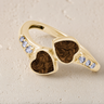 Solid 14K Gold Women's Rosalia Ash Ring with Carob