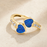 Solid 14K Gold Women's Rosalia Ash Ring with Opal Blue Waters