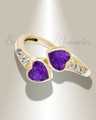 Solid 14K Gold Women's Rosalia Ash Ring with Lilac Pearl Opal