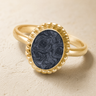 Solid 14K Gold Women's Bethany Ash Ring with Slate