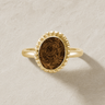 Solid 14K Gold Women's Bethany Ash Ring with Carob