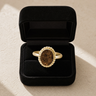 Solid 14K Gold Women's Bethany Ash Ring with Carob