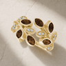 Solid 14K Gold Women's Chatelain Ash Ring with Carob