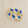 Solid 14K Gold Women's Chatelain Ash Ring with Opal Blue Waters