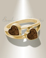 Solid 14K Gold Women's Thornley Ash Ring with Carob