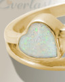 Solid 14K Gold Women's Thornley Ash Ring with Crushed Cream Opal