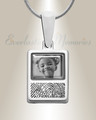 Rectangle Sterling Silver Fingerprint And Picture Pendant