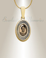 Oval 14K Gold Fingerprint And Picture Pendant