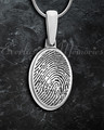 Sterling Silver Signature Oval Fingerprint Necklace