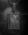 Black Plated Loved Signature Rectangle Fingerprint Necklace