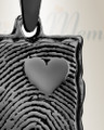 Black Plated Loved Signature Rectangle Fingerprint Necklace