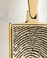 Solid 14k Gold Genuine Rectangle Signature Fingerprint Necklace