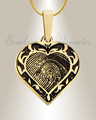 Gold Plated Sterling Silver Carved Signature Heart Fingerprint Necklace