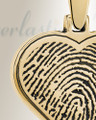 Solid 14k Gold Signature Heart Fingerprint Necklace