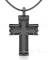 Black Plated Rosedale Cross Forever Sealed Keepsake Urn Jewelry