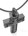 Black Plated Rosedale Cross Forever Sealed Keepsake Urn Jewelry