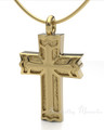 Gold Plated Rosedale Cross Forever Sealed Keepsake Urn Jewelry