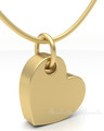 Gold Plated Tilted Heart Forever Sealed Memorial Jewelry