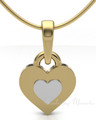 Solid 14K Gold and Sterling Duplicity Heart Forever Sealed Memorial Jewelry
