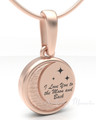 Rose Gold Plated Love You To The Moon Forever Sealed Memorial Jewelry