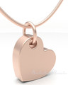 Rose Gold Plated Tilted Heart Forever Sealed Memorial Jewelry