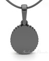 Black Plated At Heart Oval Forever Sealed Memorial Jewelry