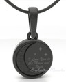 Black Plated Love You To The Moon Forever Sealed Memorial Jewelry