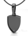 Black Plated Shield Me Forever Sealed Memorial Jewelry