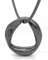 Black Plated Helix Round Forever Sealed Memorial Jewelry