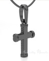 Black Plated Cable Cross Forever Sealed Memorial Jewelry