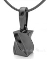 Black Plated Helix Squared Forever Sealed Memorial Jewelry