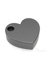 Black Plated Tilted Heart Forever Sealed Memorial Jewelry