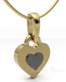 Solid 14K Gold with Black Sterling Duplicity Heart Forever Sealed Memorial Jewelry