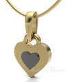 Solid 14K Gold with Black Sterling Duplicity Heart Forever Sealed Memorial Jewelry