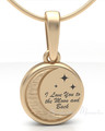 14K Gold Love You To The Moon Forever Sealed Memorial Jewelry