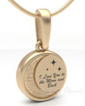14K Gold Love You To The Moon Forever Sealed Memorial Jewelry
