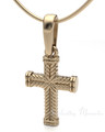 14K Gold Cable Cross Forever Sealed Memorial Jewelry